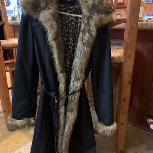 Long denim and Faux for a jacket vintage style